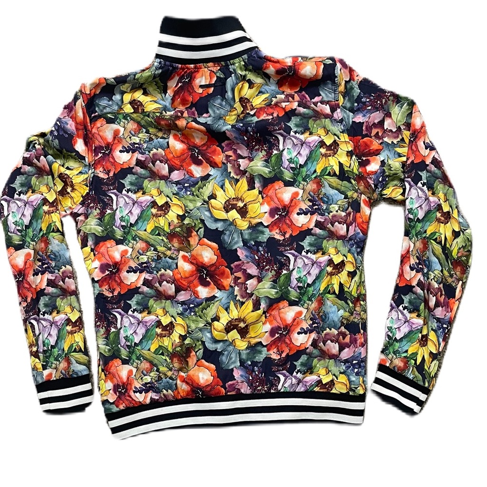 Cactus Man Men's Or Woman’s Full-Zip Lightweight Multicolor Flowers Jacket - S - Picture 2 of 7